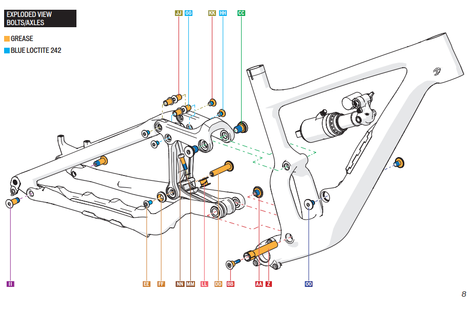 Specialized Enduro Frame Hardware Kit 2020+ - Titanium