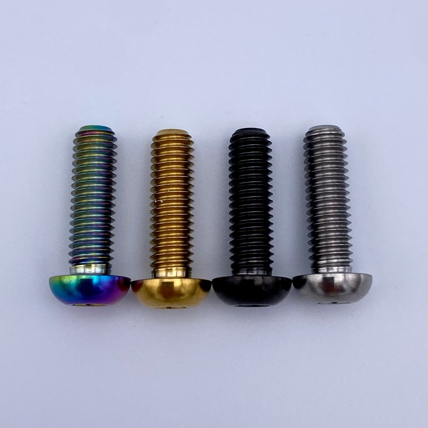 6x Burning Blue M6x20mm Titanium Allen Button Head Bolts - Motorcycle/Bike
