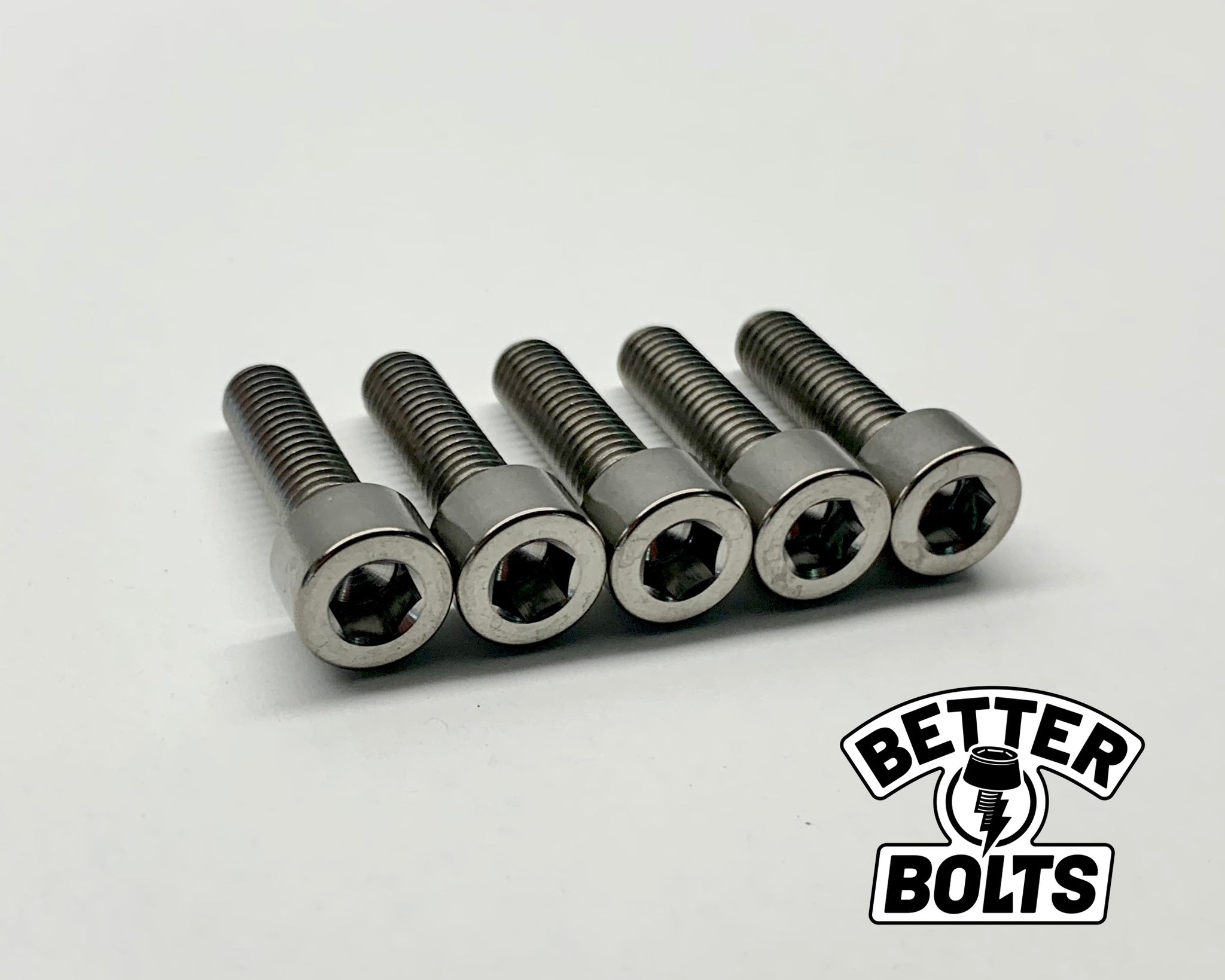 Titanium Mountain Bike Bolt M6x22mm Capped Head Silver Better Bolts